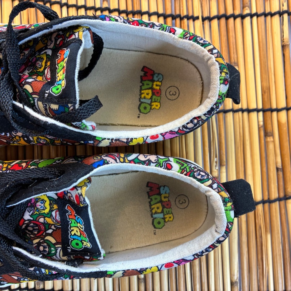 Ground Up Nintendo Super Mario Bros Character Print Canvas Sneakers Kids Size 3 - Picture 6 of 8
